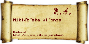 Miklóska Alfonza névjegykártya
